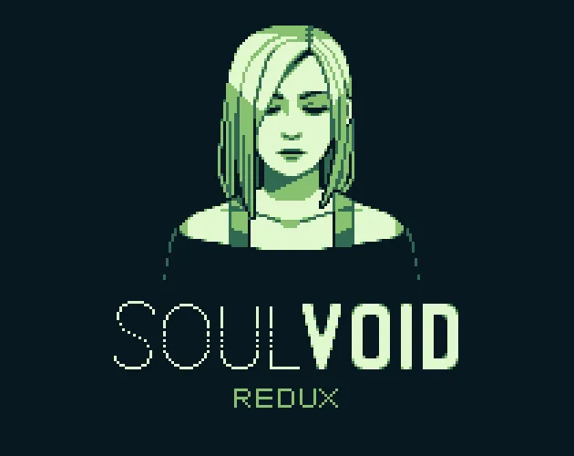 Soul Void art featuring a pixelated young woman