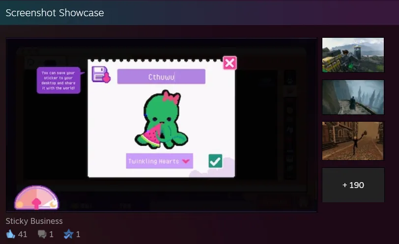 Steam screenshot showcase
