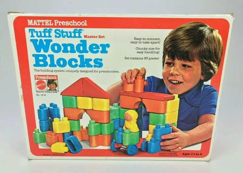 Box art from the '80s for Mattel Wonder Blocks