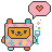 Colorful pixel bear with a glass of something fizzy