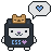 Pixel bear wearing a CSS heart costume with a brown bear