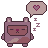 Mauve pixel bear with eyes closed and little snores