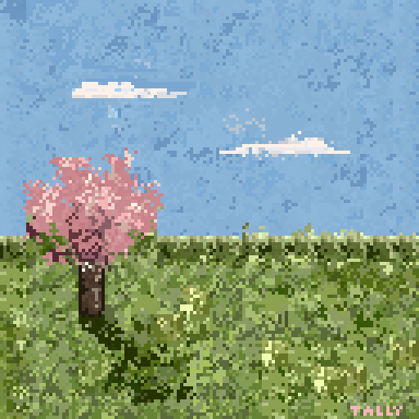 animated pixel art of cherry blossoms