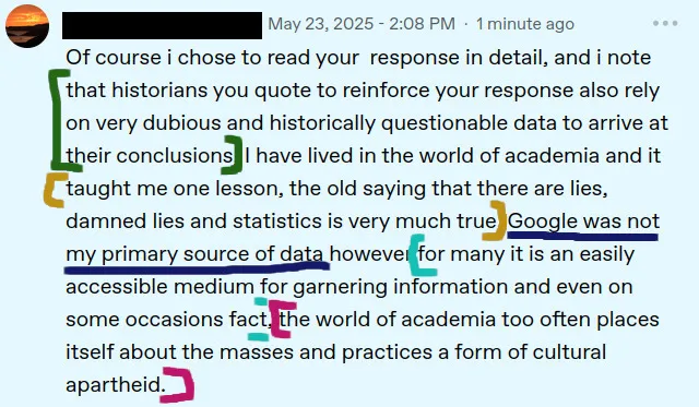 same screenshot as above separated in different coloured sections, each of which is fully mentioned in text below.