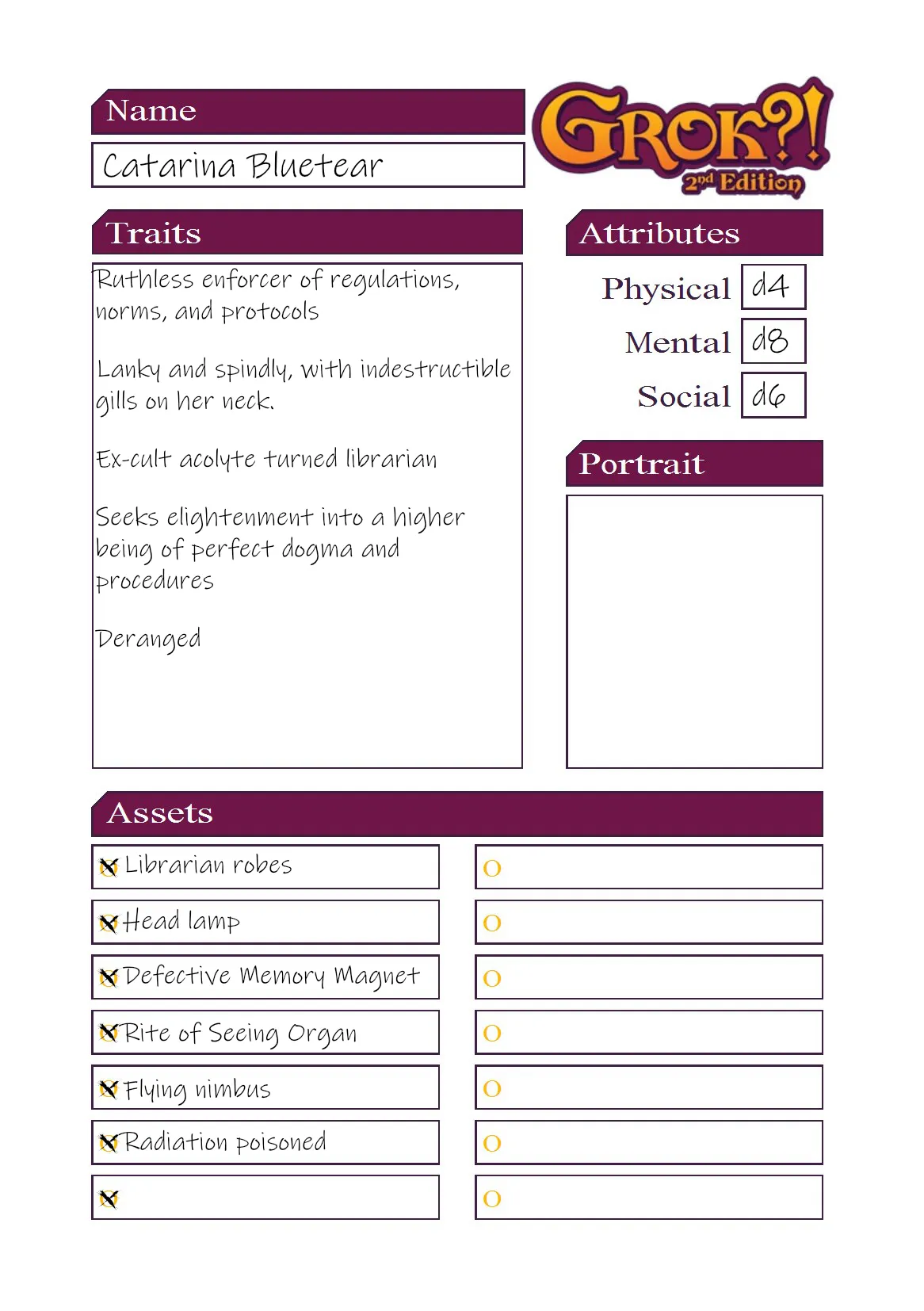 Catarina character sheet 2