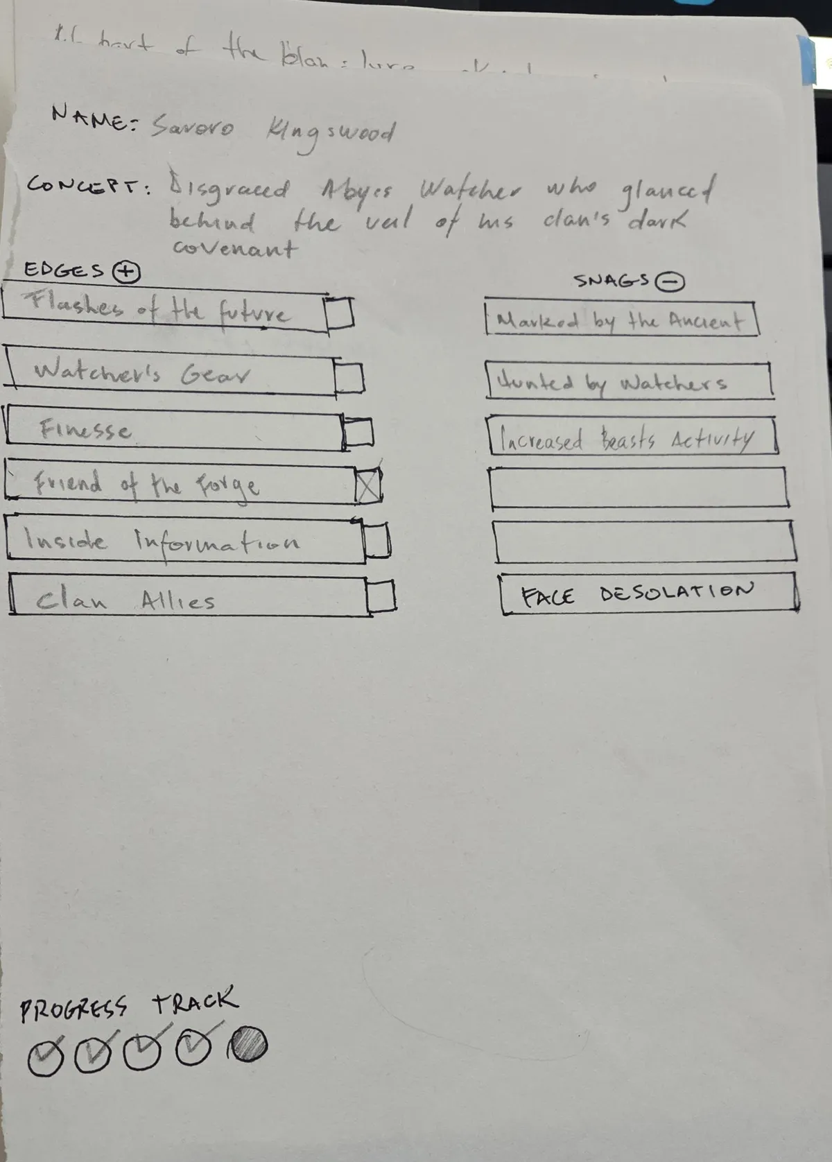 savoro's sheet