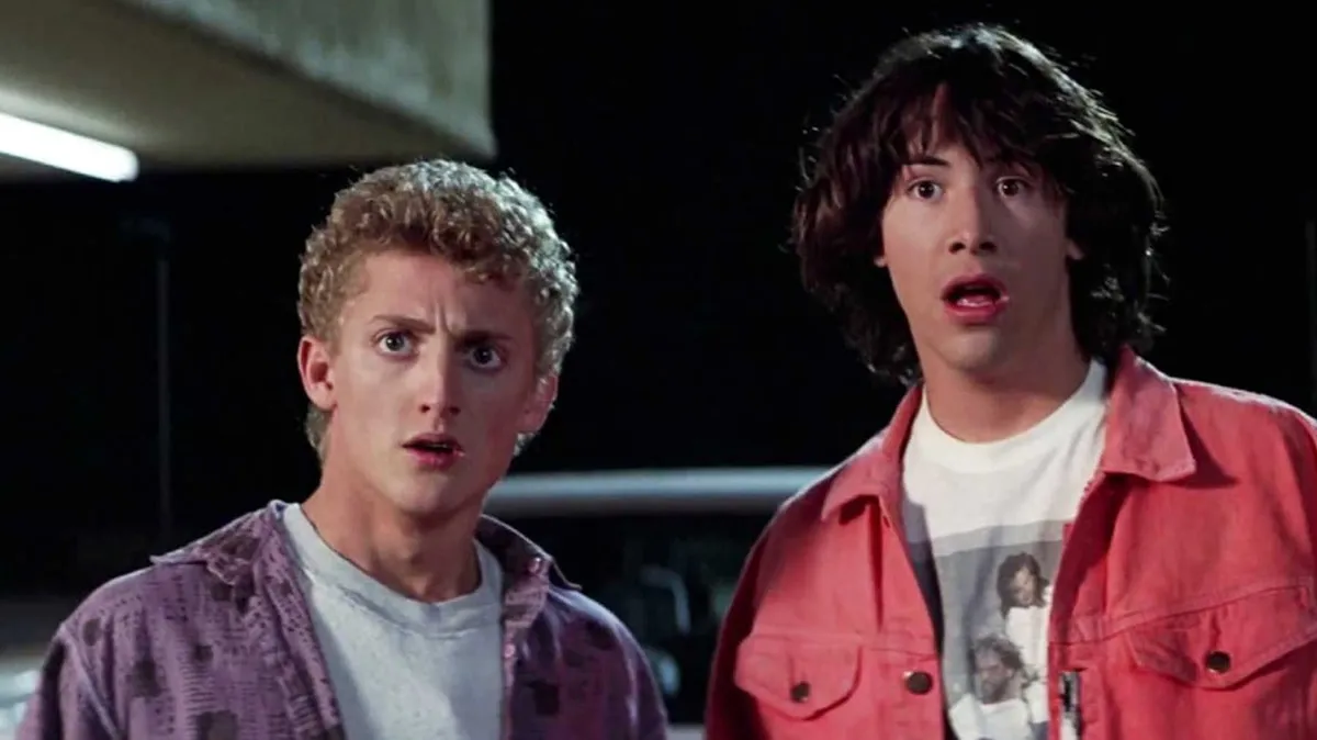 Bill and Ted outside the Circle K in the great film, Bill and Ted's Excellent Adventure.