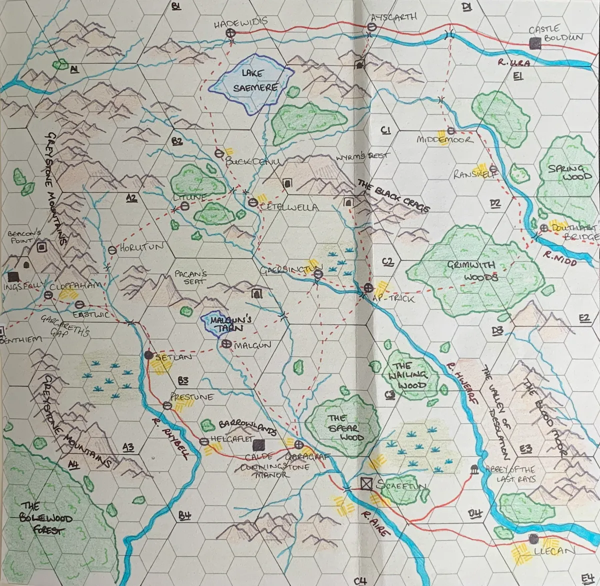 Hex map of Cravana