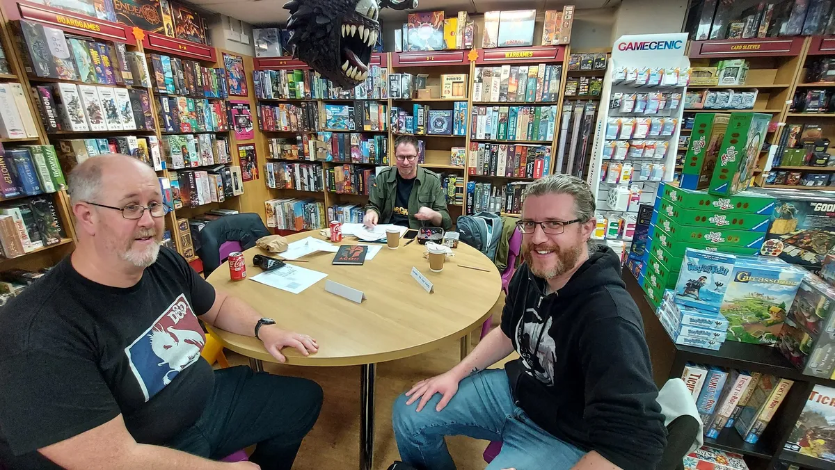 The motley crew for our Agon game at MORPCON