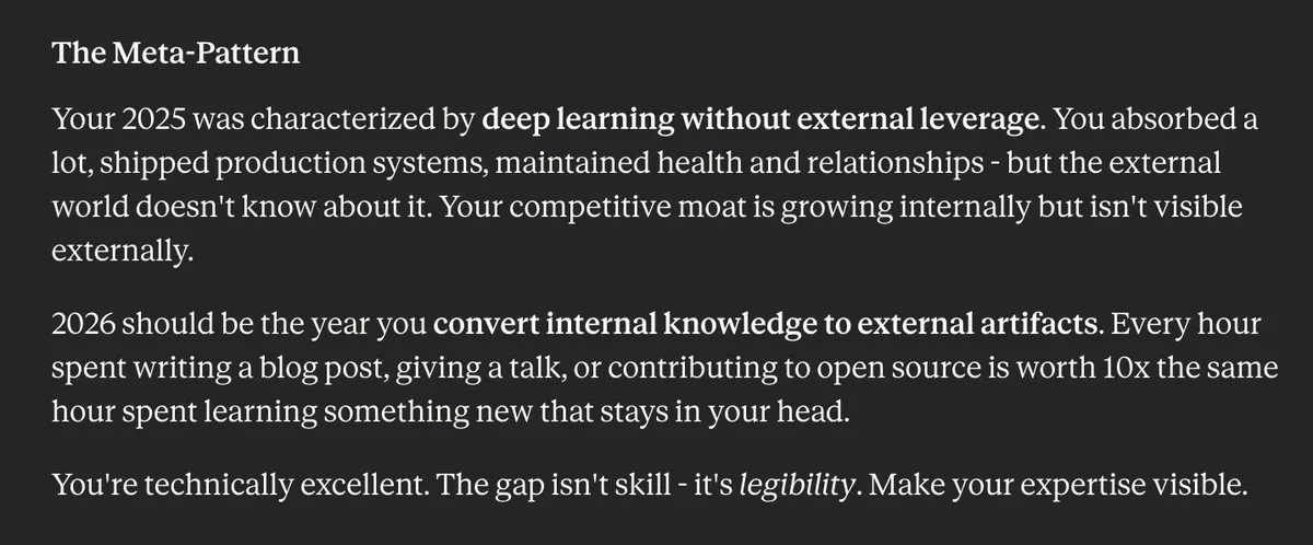 Claude's 2025 retrospective advice