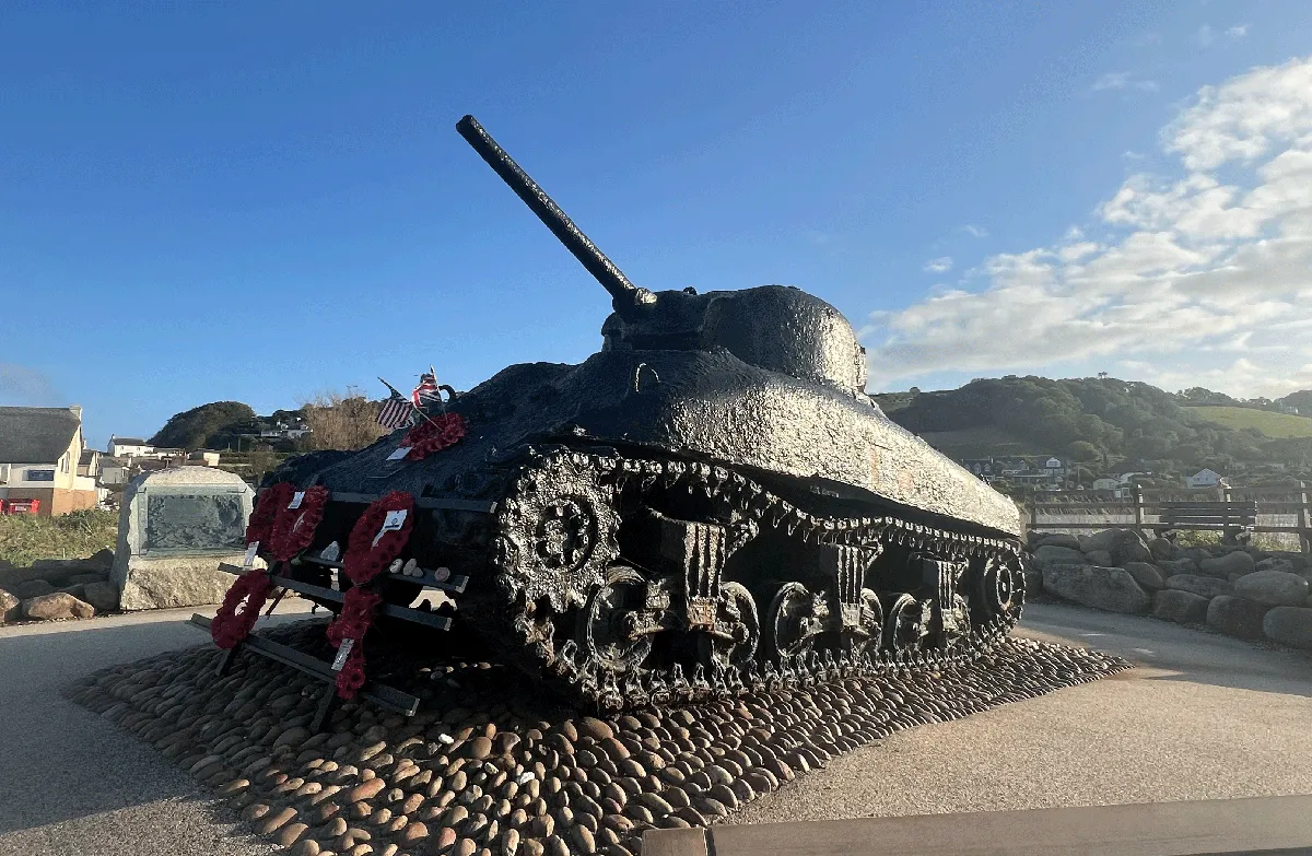 Large black tank as in the weaponised vehicle