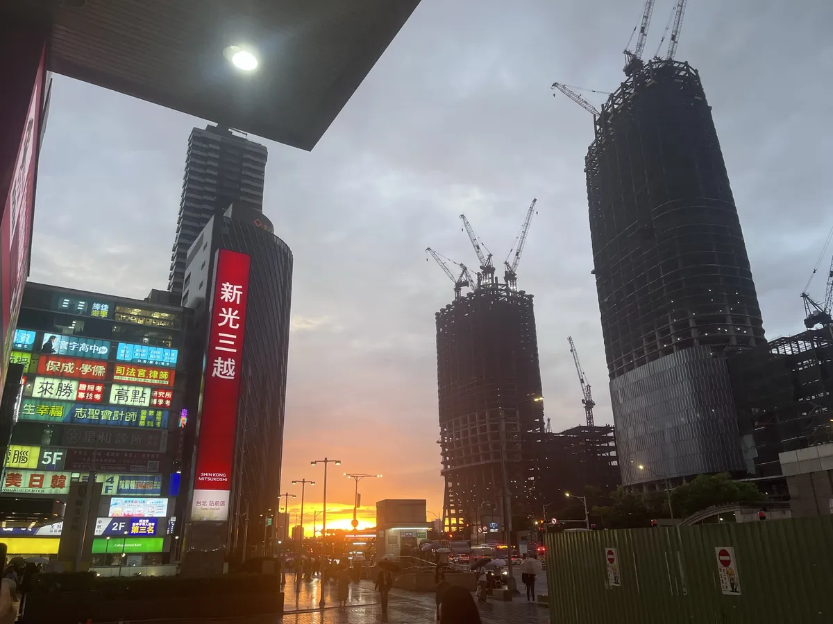 sunset over Taipei