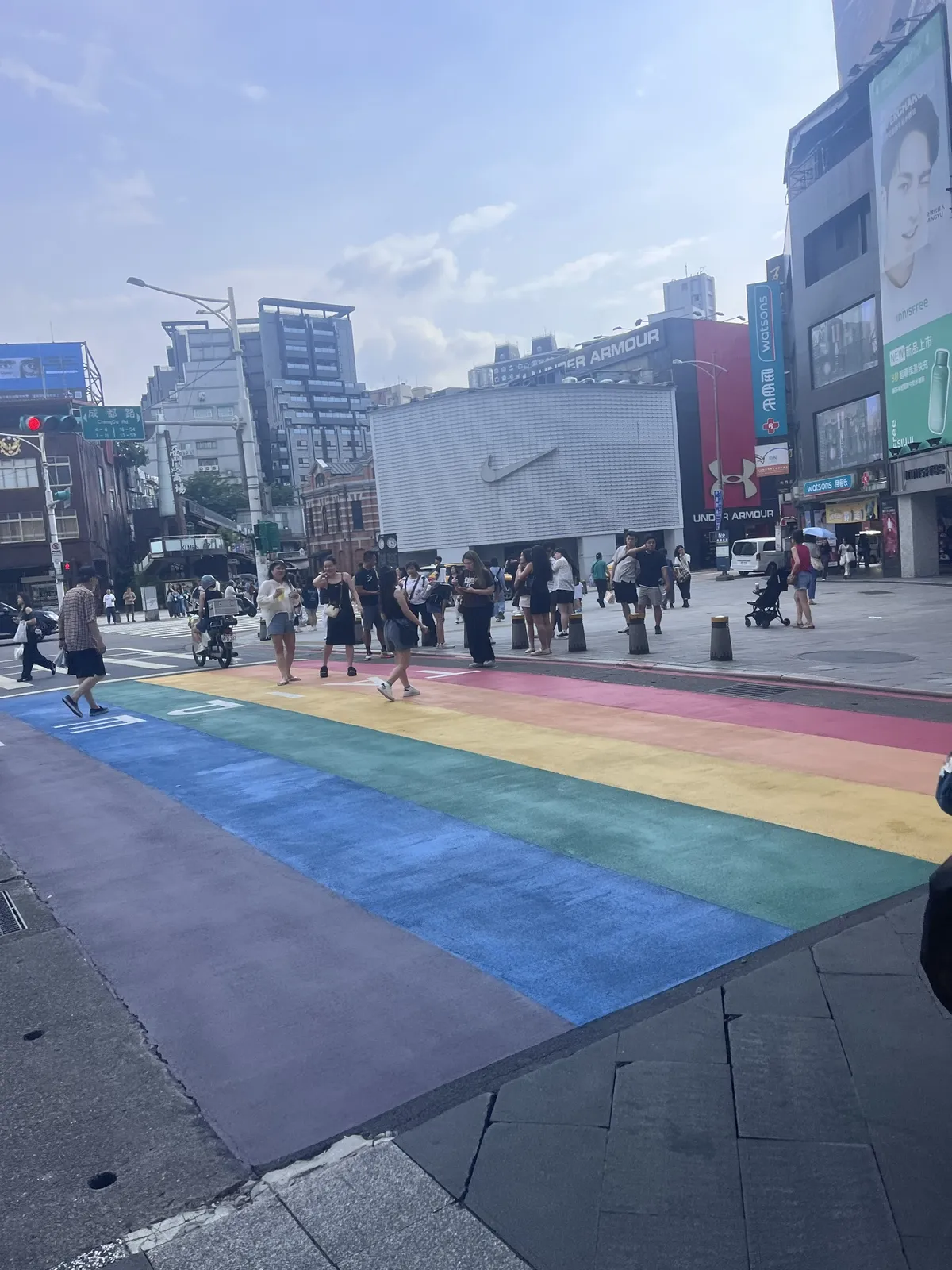outside the metro station at Ximen Ding