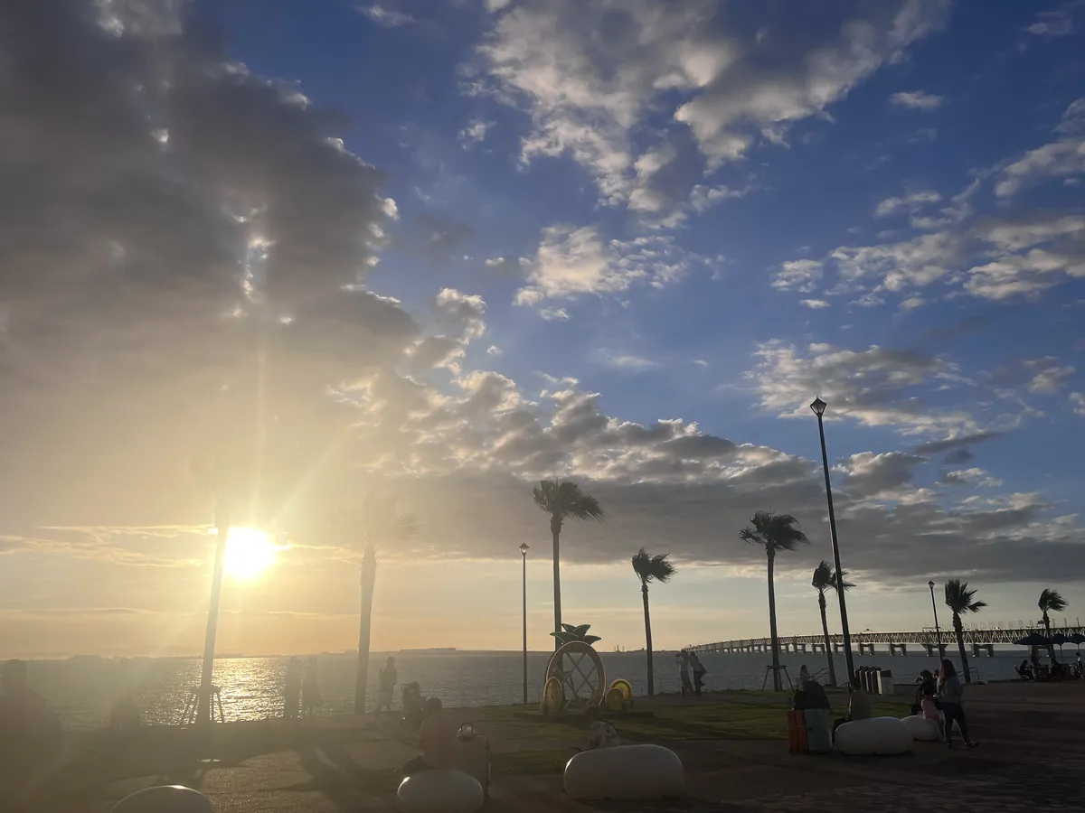 View from the beach at sunset 2