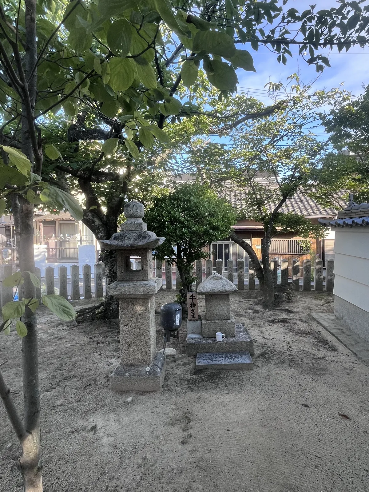 a small altar, perhaps related to something about cows from the sign I read