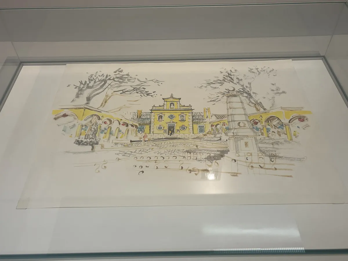 An original painting of Macau later used to make a stamp