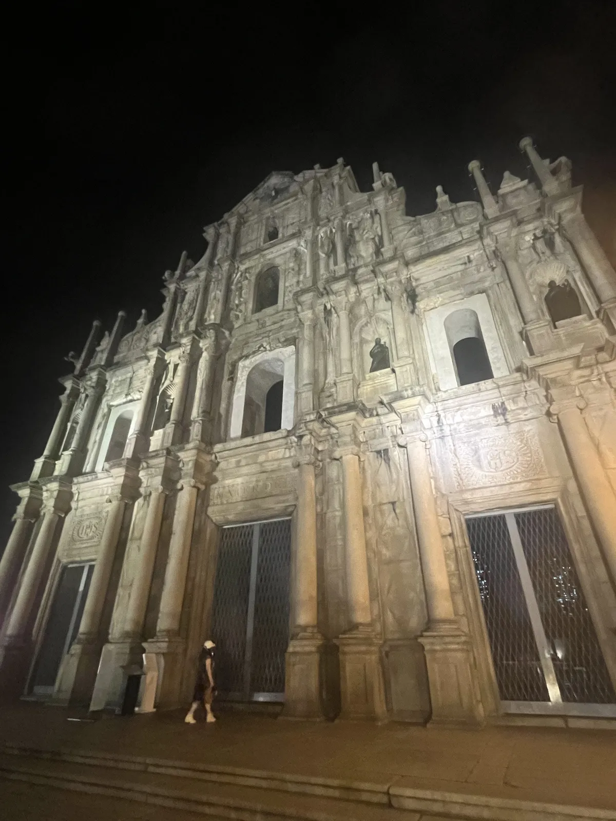 The Ruins of St. Paul, the rest burned down years ago. You can climb up during the day but why