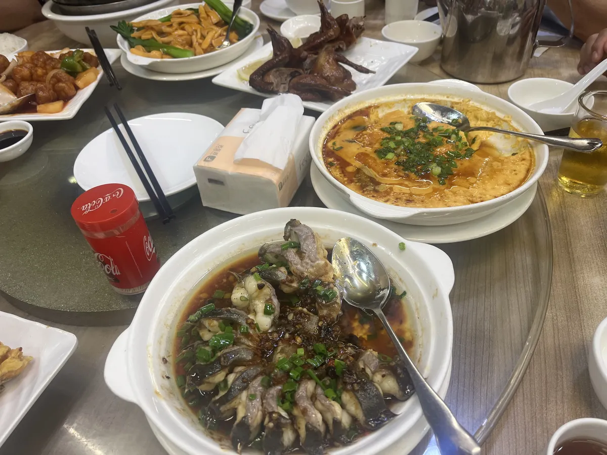 Top to bottom: tofu, squab, steamed egg (three eggs style with salted egg and thousand year egg), and a childhood flavour I’ve sorely missed: steamed eel