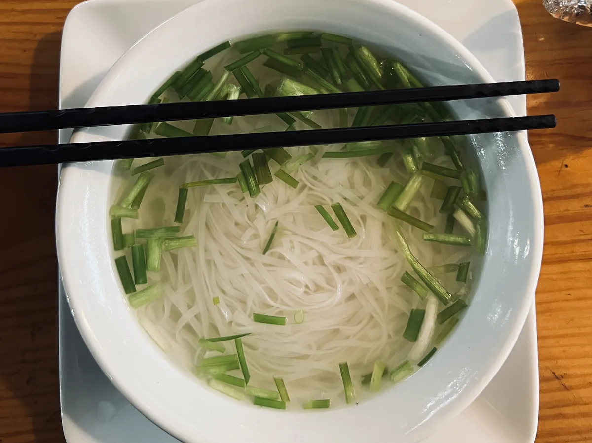 “Vegetarian” pho at a homestay somewhere in Northern Vietnam.
