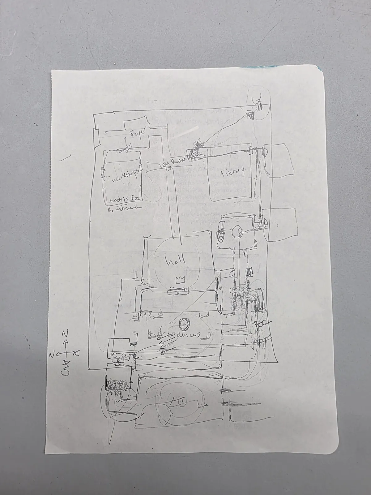 Poor-quality, hand-drawn map of a roleplaying game setting.