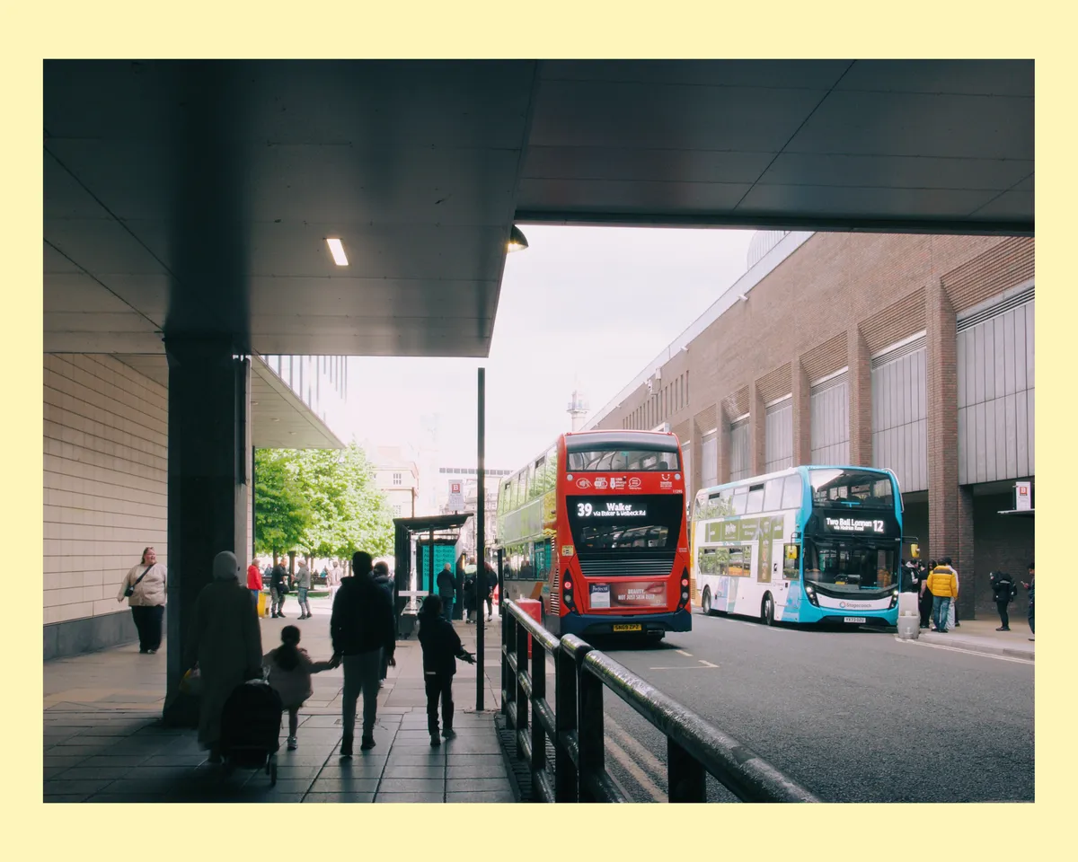 Some people walking on a street