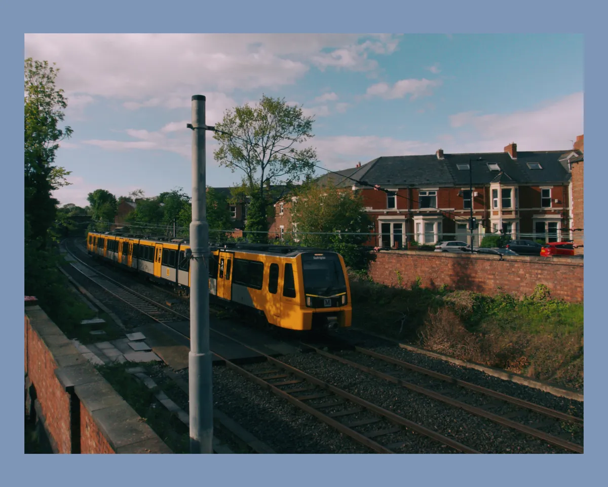 Rainy Evening with a train in motion