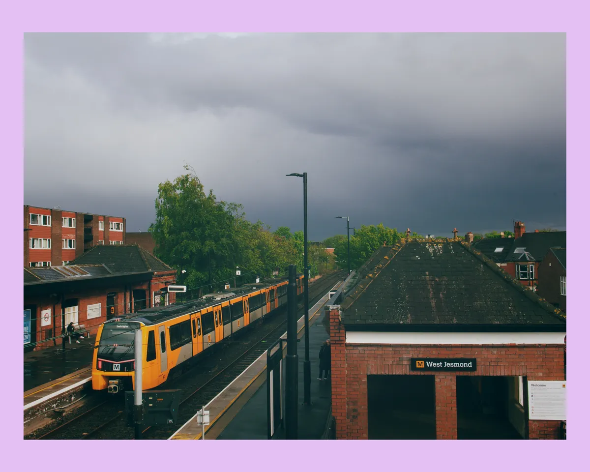Rainy Evening with a train at a station
