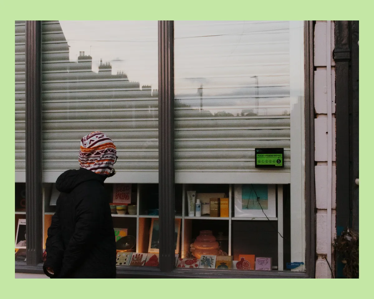 Window shopping at sunset
