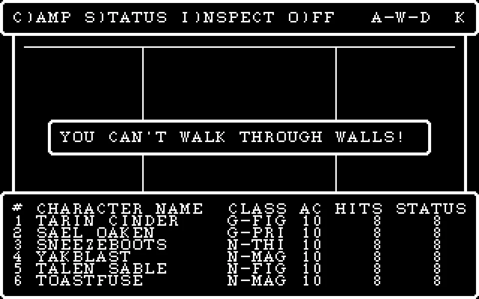 You can't walk through walls