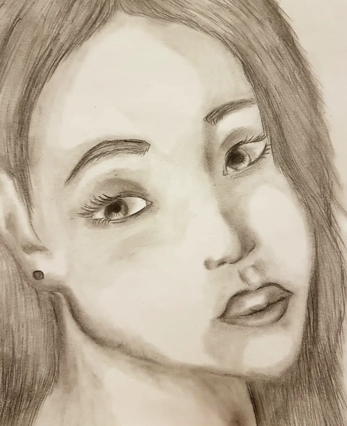 Portrait drawing of Tina Guo
