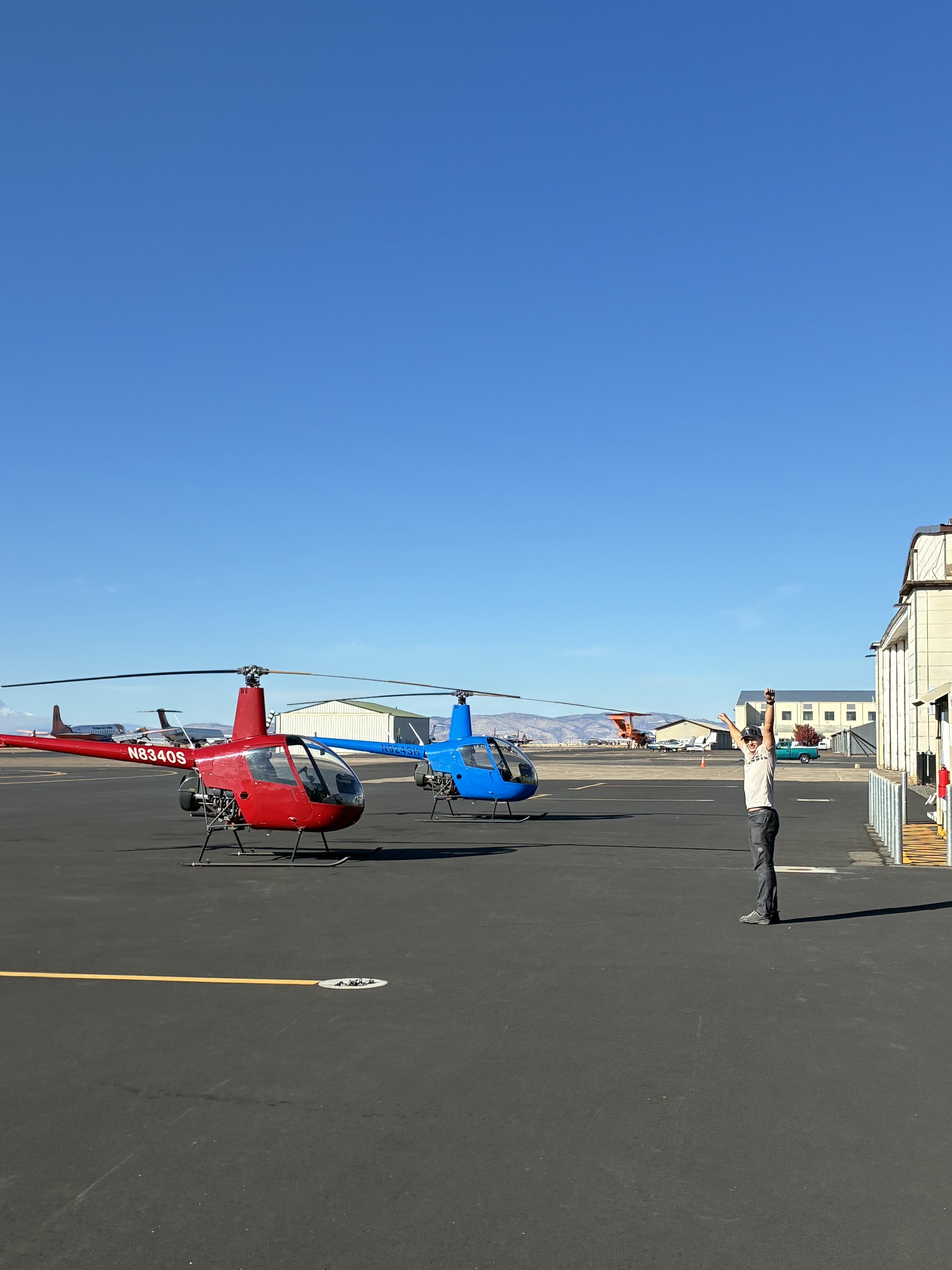 Two R22s lined up in Madras