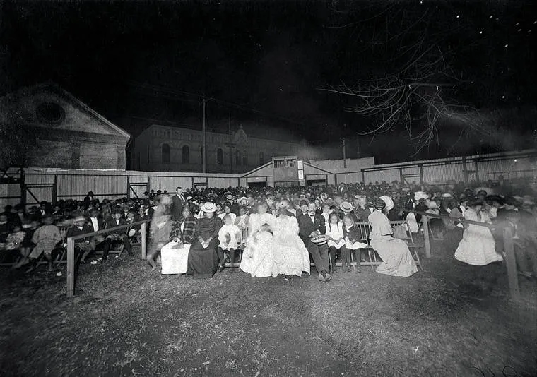 An open air theater in downtown Honolulu.