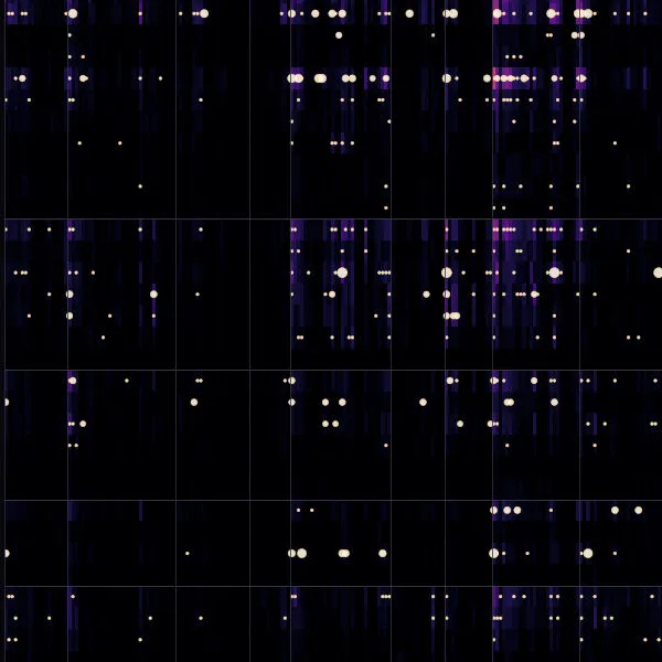 a cloud of lights taken from a sample heatmap chart