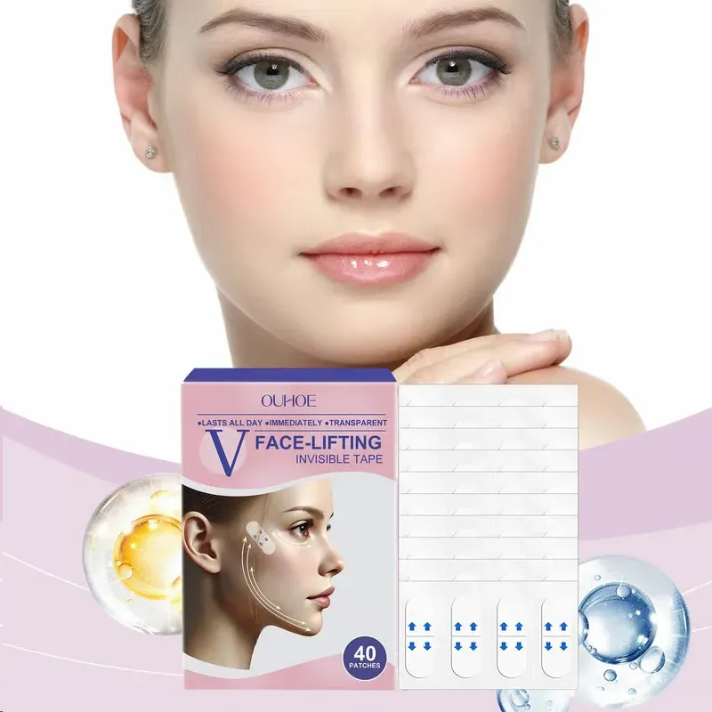 Image from Facebook ad advertising face lifting tape