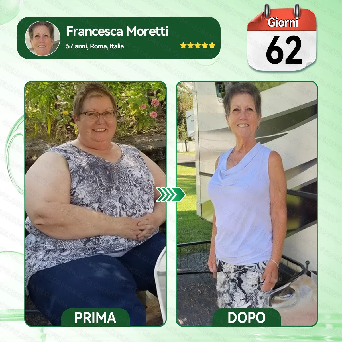 Facebook ad - Before and after photo of a woman advertising a scam weight loss patch