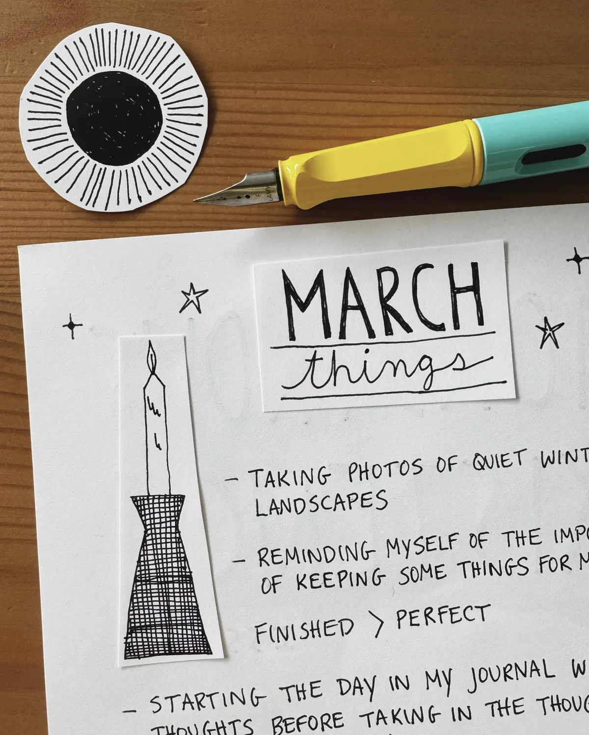a cut and paste list of march things
