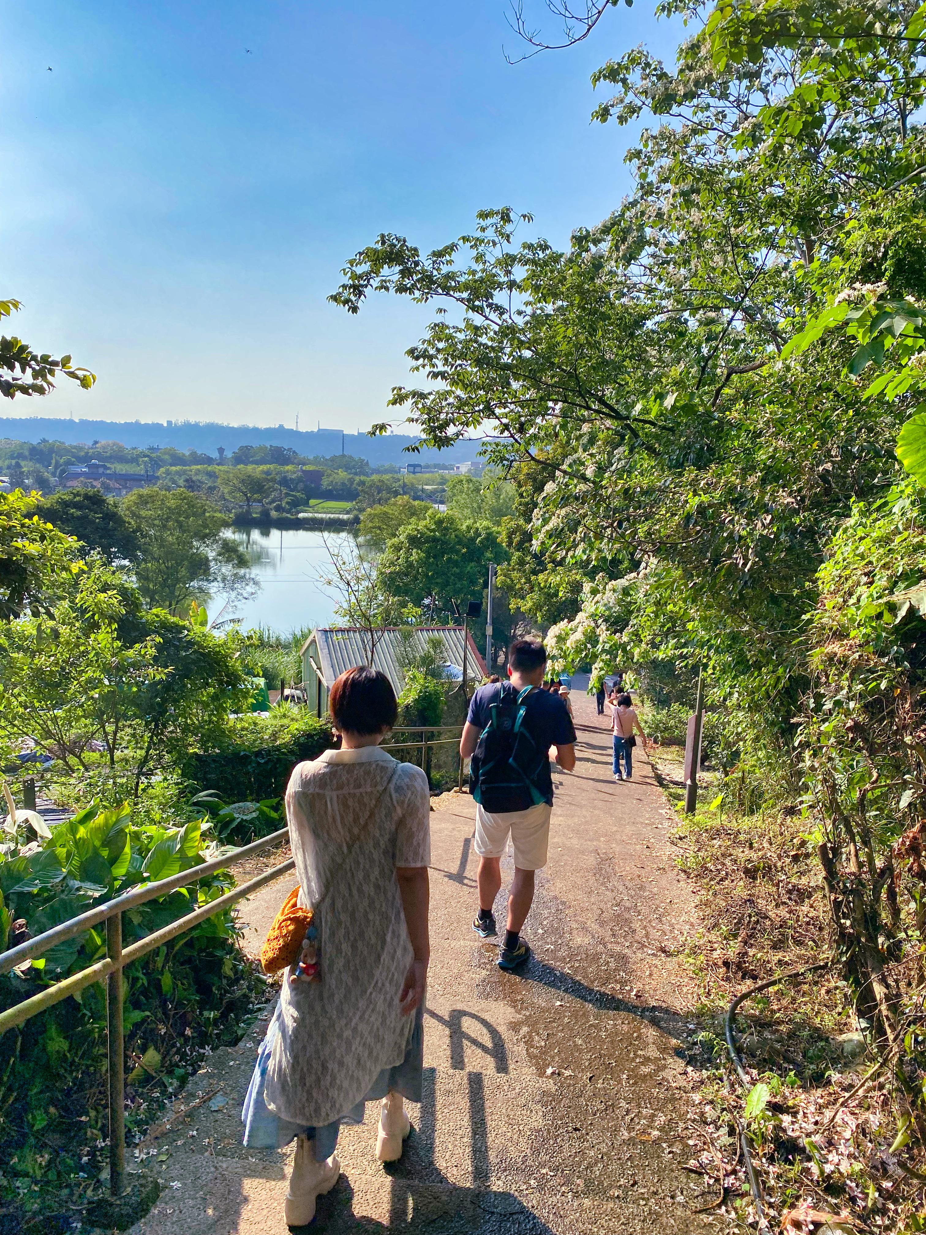 A nature walking path overlooking water