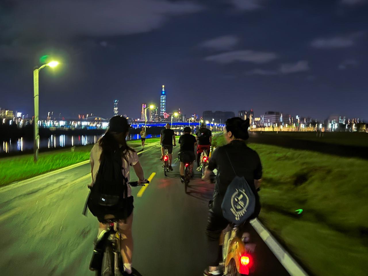 POV of cycling on a river path