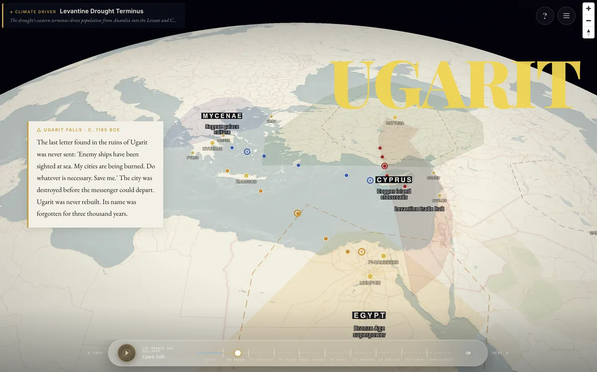 the Historical Climate Map in Ugarit