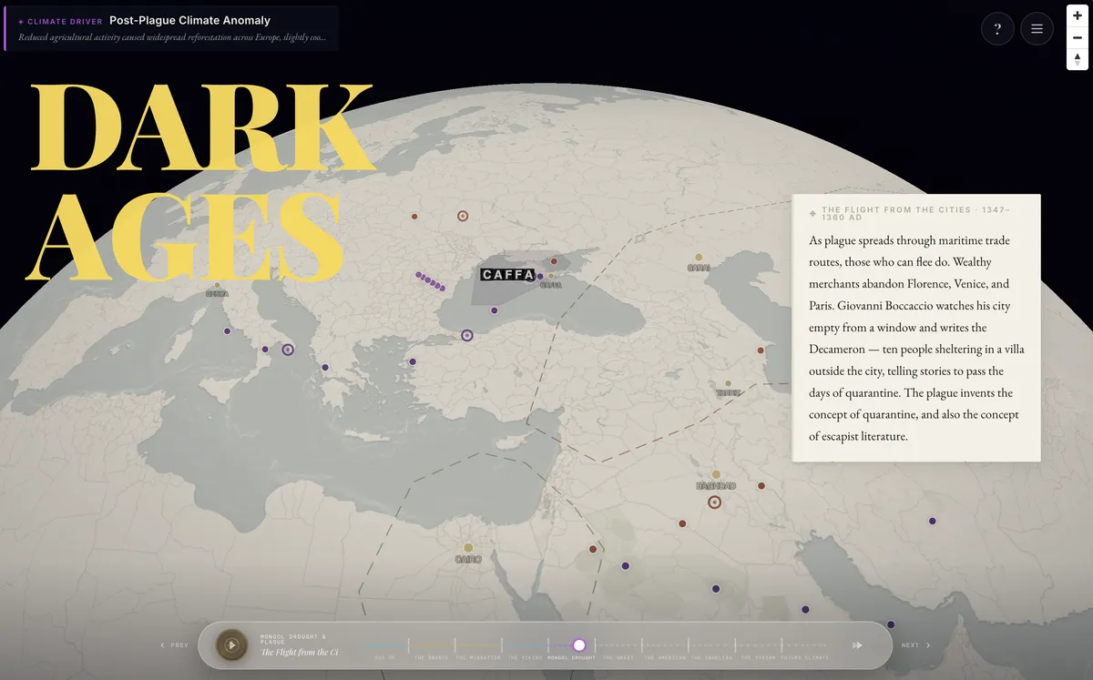 The Historical Climate Map in The Dark Ages period