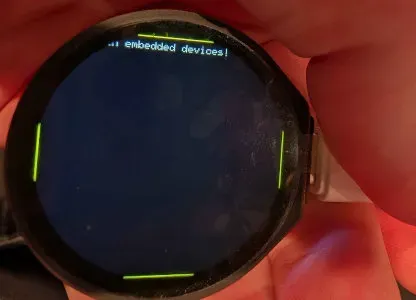 The same code now running on the Round LCD Touch board with rp2040