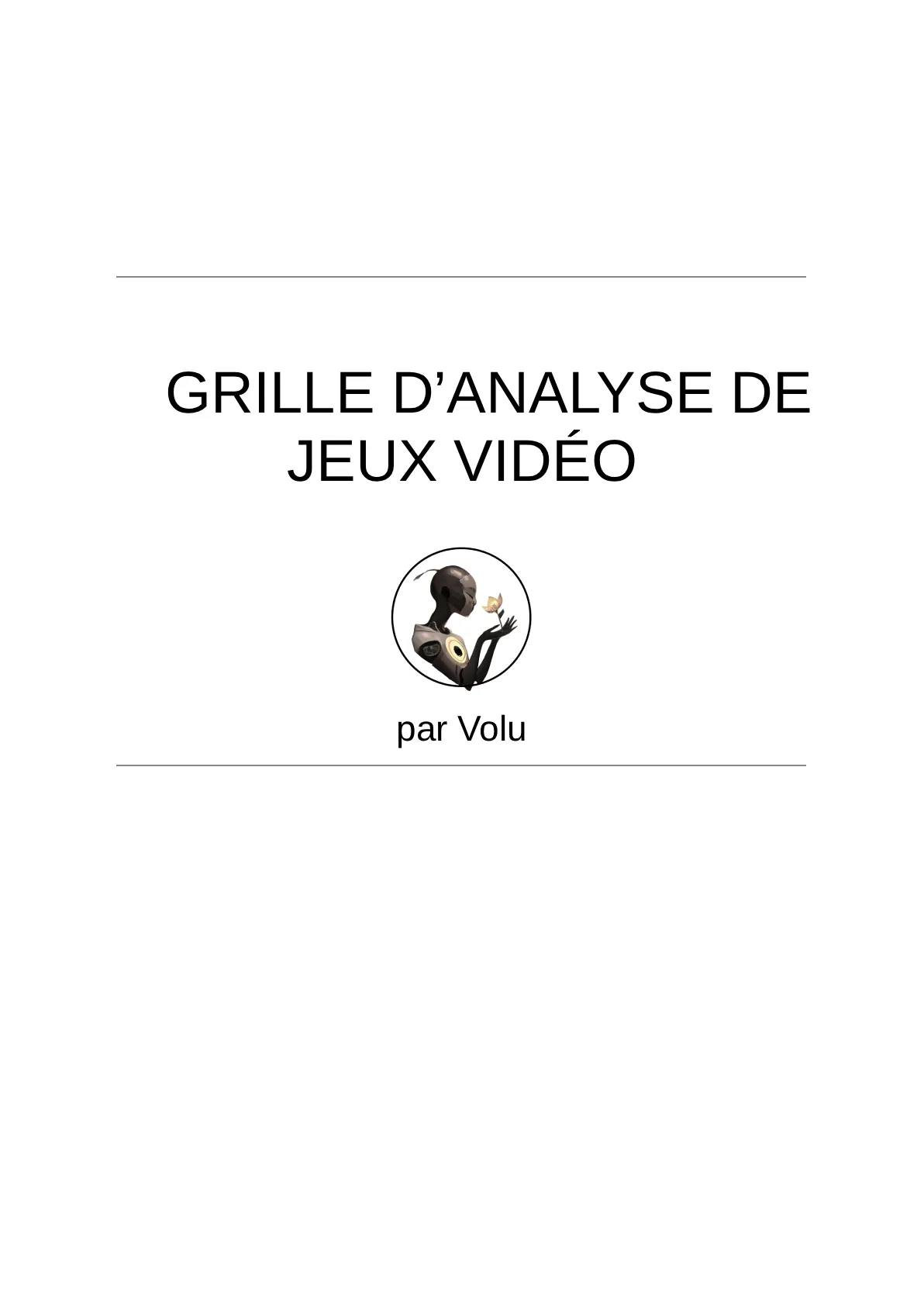Grille d'analyse de jeux vidéo
