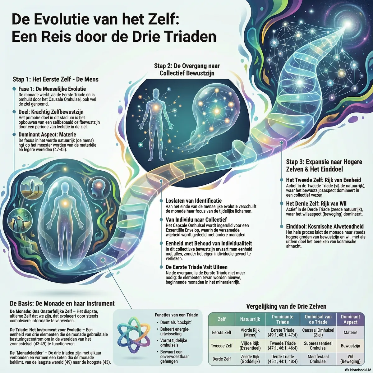 Hylozoïca Wat zijn de 3 triaden of 3 zelven