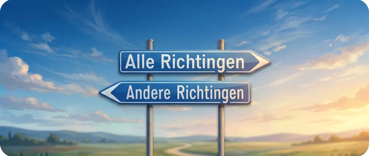 Alle en andere richtingen wegwijzer