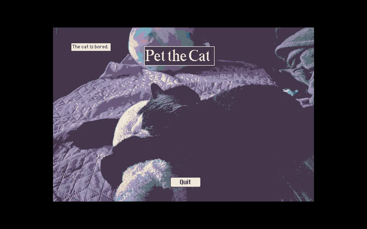 The picture of a cat crunched down to 512x342 resolution with a 16-color palette. Every other cat picture from now will be like this.