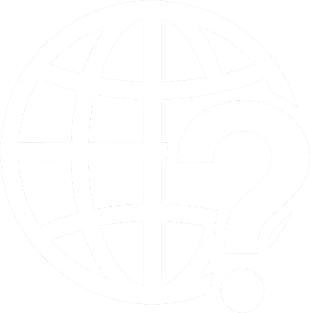a globe with a question mark inside of it