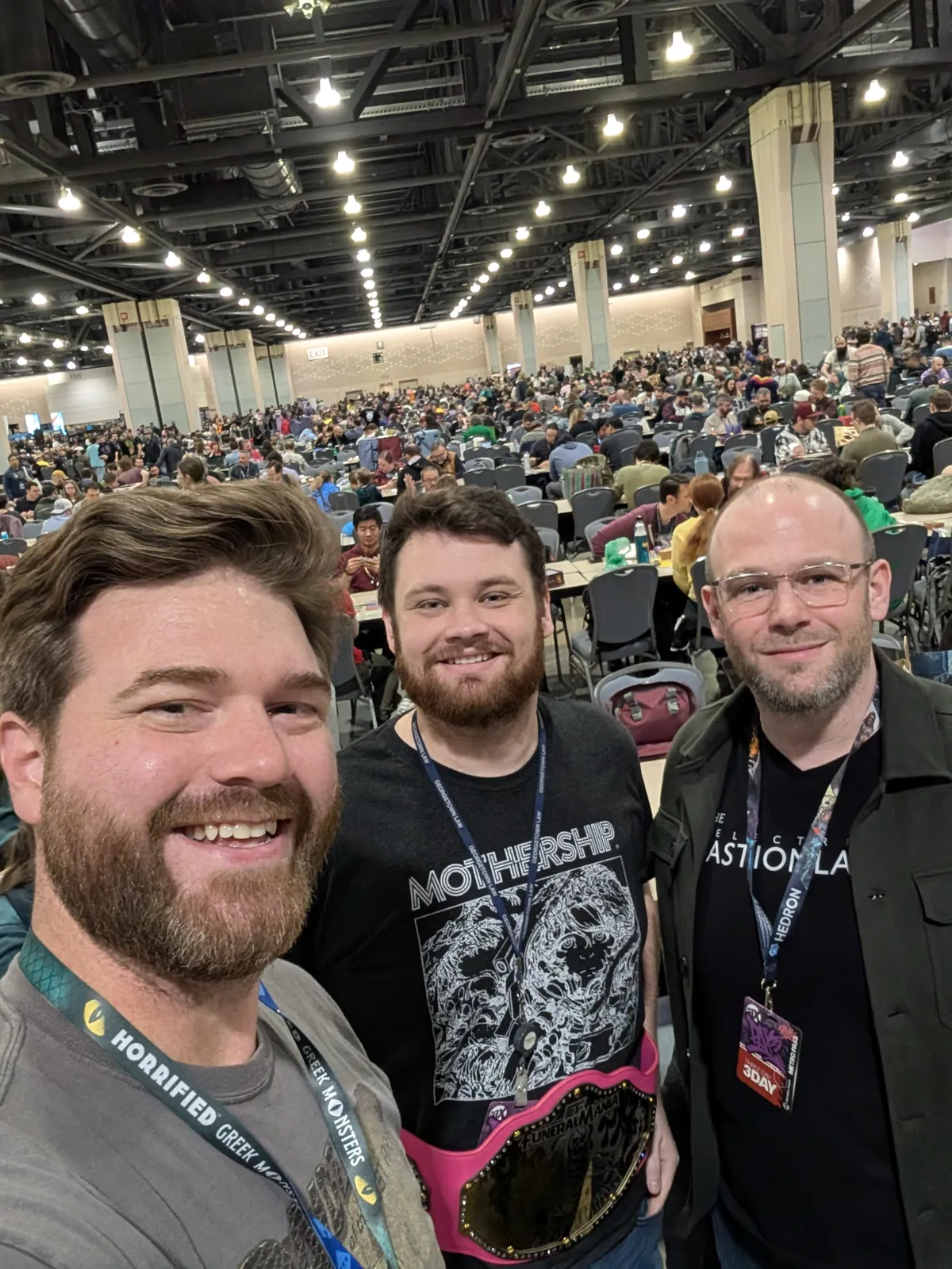 Picture of me (Derek B.), Prismatic Warren, and Chris McDowall.