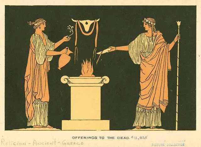 Ancient Greek offering to the dead ritual