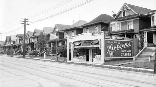 Photograph of a store in front of a home in Vancouver's West End