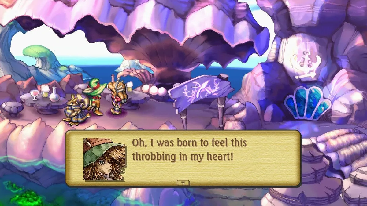 Gilbert: “Oh, I was born to feel this throbbing (pause) in my heart!”